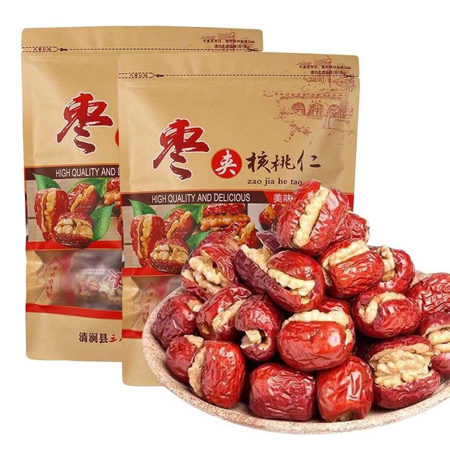 Amazon | 枣夹核桃 紅棗夾核桃 500g/袋 で粒が大きく 柔らかくて